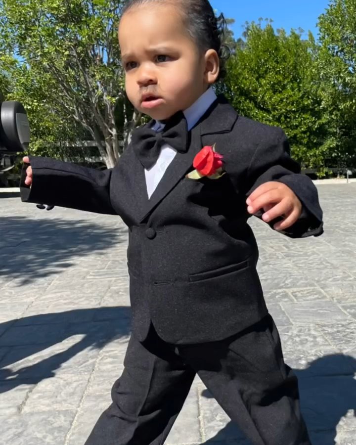 Khloe Kardashian's son Tatum Thompson as Don Corleone from The Godfather for Halloween 