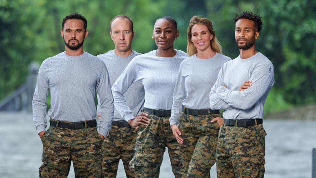 Undated handout photo issued by Channel 4 of the final five competitors (left to right) singer Gareth Gates, former health secretary Matt Hancock, Olympic track and field athlete Perri Shakes-Drayton, TV personality Danielle Lloyd and Love Island star Teddy Soares, during filming of Celebrity SAS: Who Dares Wins. Issue date: Sunday November 5, 2023
