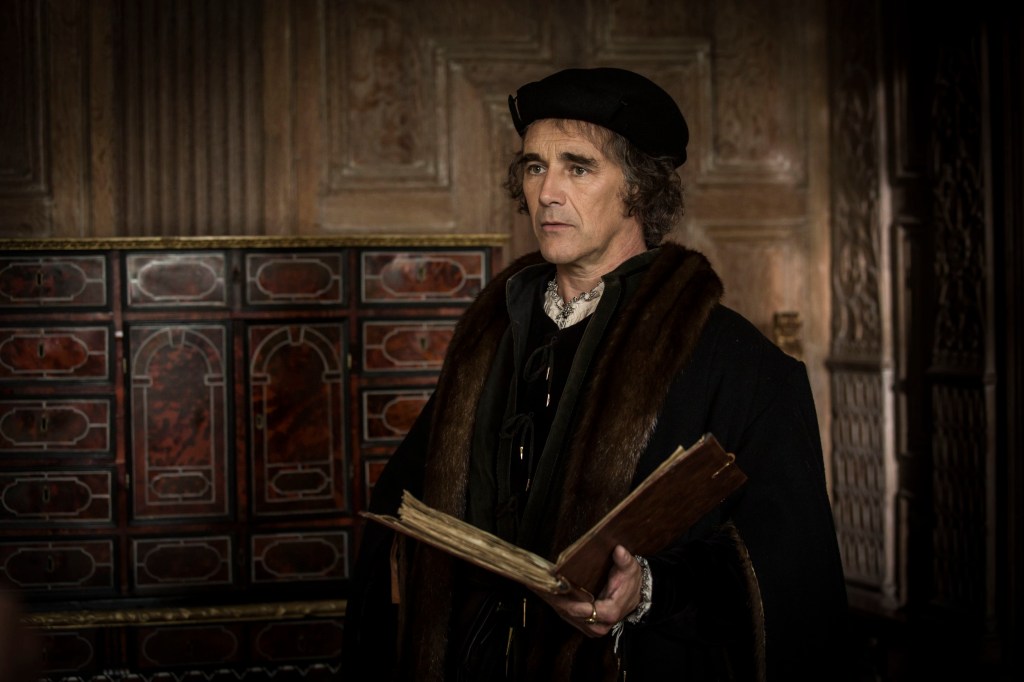 EMBARGOED TO 1400 MONDAY NOVEMBER 20 For use in UK, Ireland or Benelux countries only Undated BBC handout photo of Mark Rylance as Thomas Cromwell in Wolf Hall: The Mirror and the Light, which is adapted from the third book in Dame Hilary Mantel's historical trilogy. Director Peter Kosminsky has said the final Wolf Hall series will honour Hilary Mantel. Issue date: Monday November 20, 2023. PA Photo. Hilary Mantel, who won the Booker Prize for her 2009 novel Wolf Hall and again for its sequel, Bring Up The Bodies, in 2012, died last year in September aged 70. See PA story Showbiz WolfHall. Photo credit should read: Ed Miller/Company Productions Ltd/PA Wire NOTE TO EDITORS: Not for use more than 21 days after issue. You may use this picture without charge only for the purpose of publicising or reporting on current BBC programming, personnel or other BBC output or activity within 21 days of issue. Any use after that time MUST be cleared through BBC Picture Publicity. Please credit the image to the BBC and any named photographer or independent programme maker, as described in the caption.