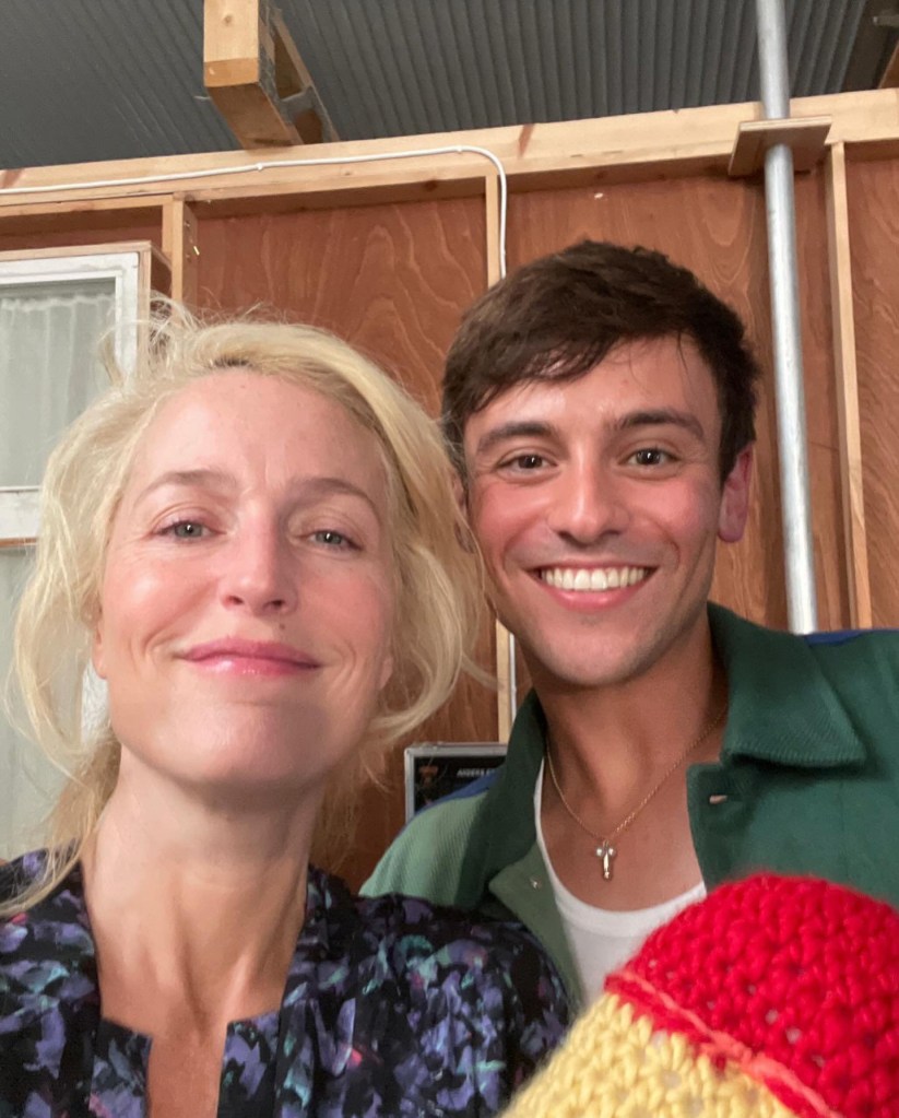 Gillian Anderson shows off huge NSFW gift from Tom Daley