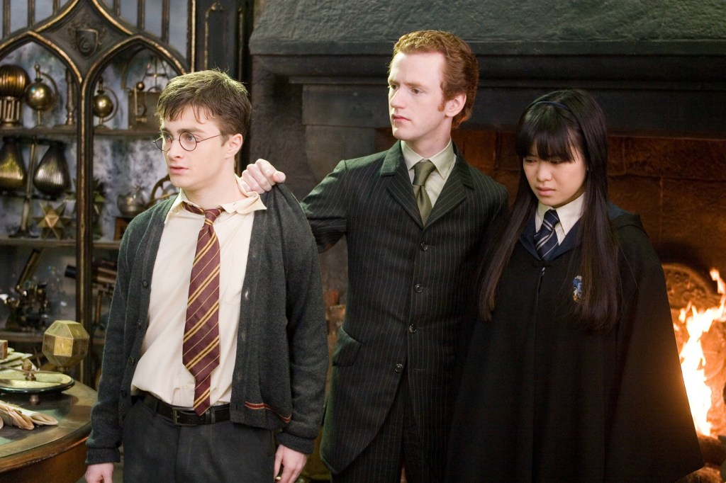Harry Potter and the Order of the Phoenix (2007) Chris Rankin (centre) as Percy Weasley a prefect in the film
