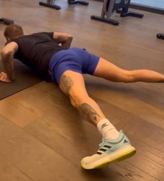 David and Victoria Beckham work out