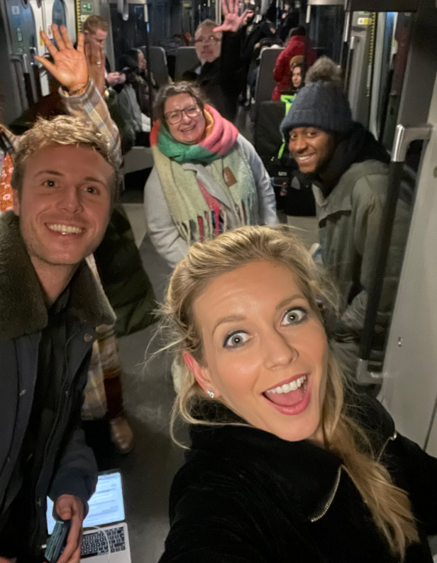 Rachel Riley stuck on train for hours with commuters