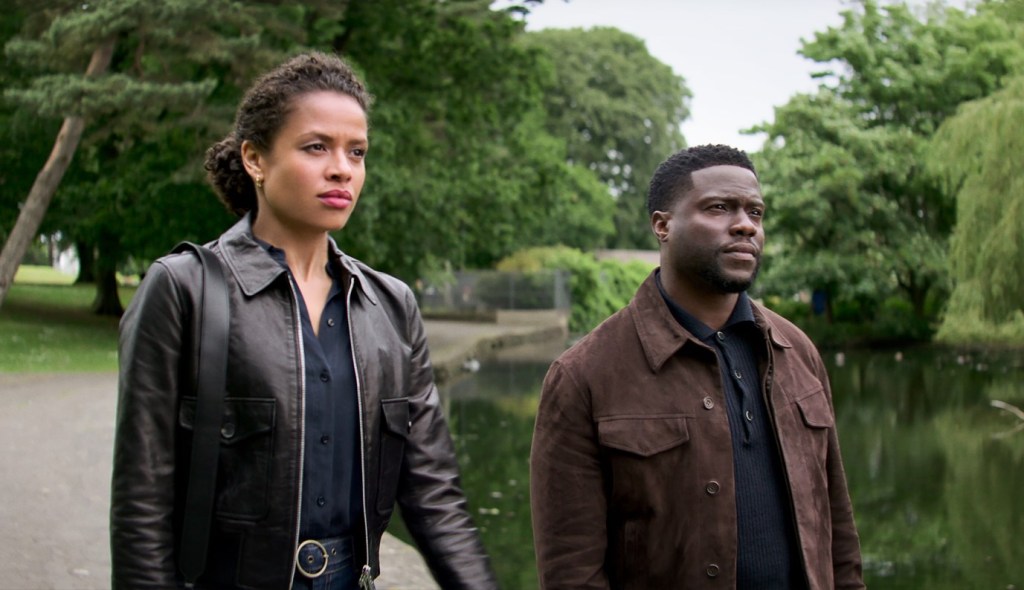 Kevin Hart and Gugu Mbatha-Raw in Lift