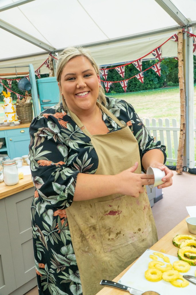 Laura on Bake Off.