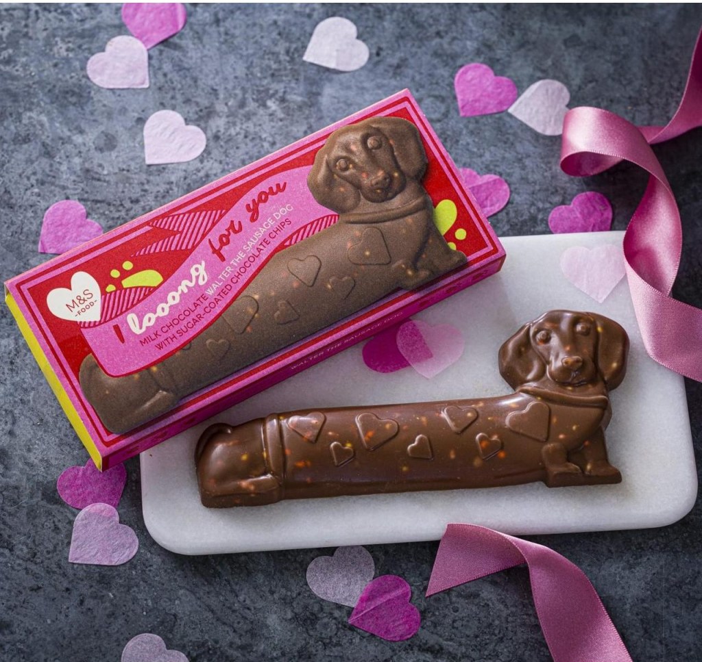 M&S I Looong for you chocolate sausage dog