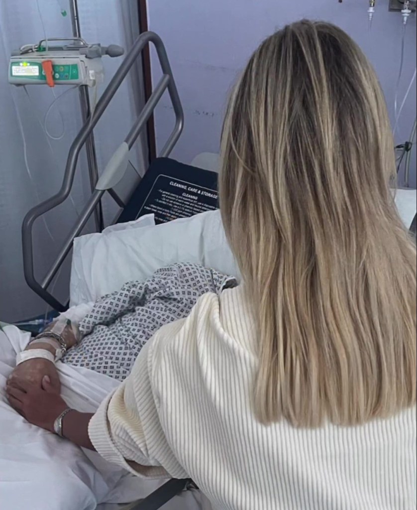 Christine McGuinness and her father in hospital