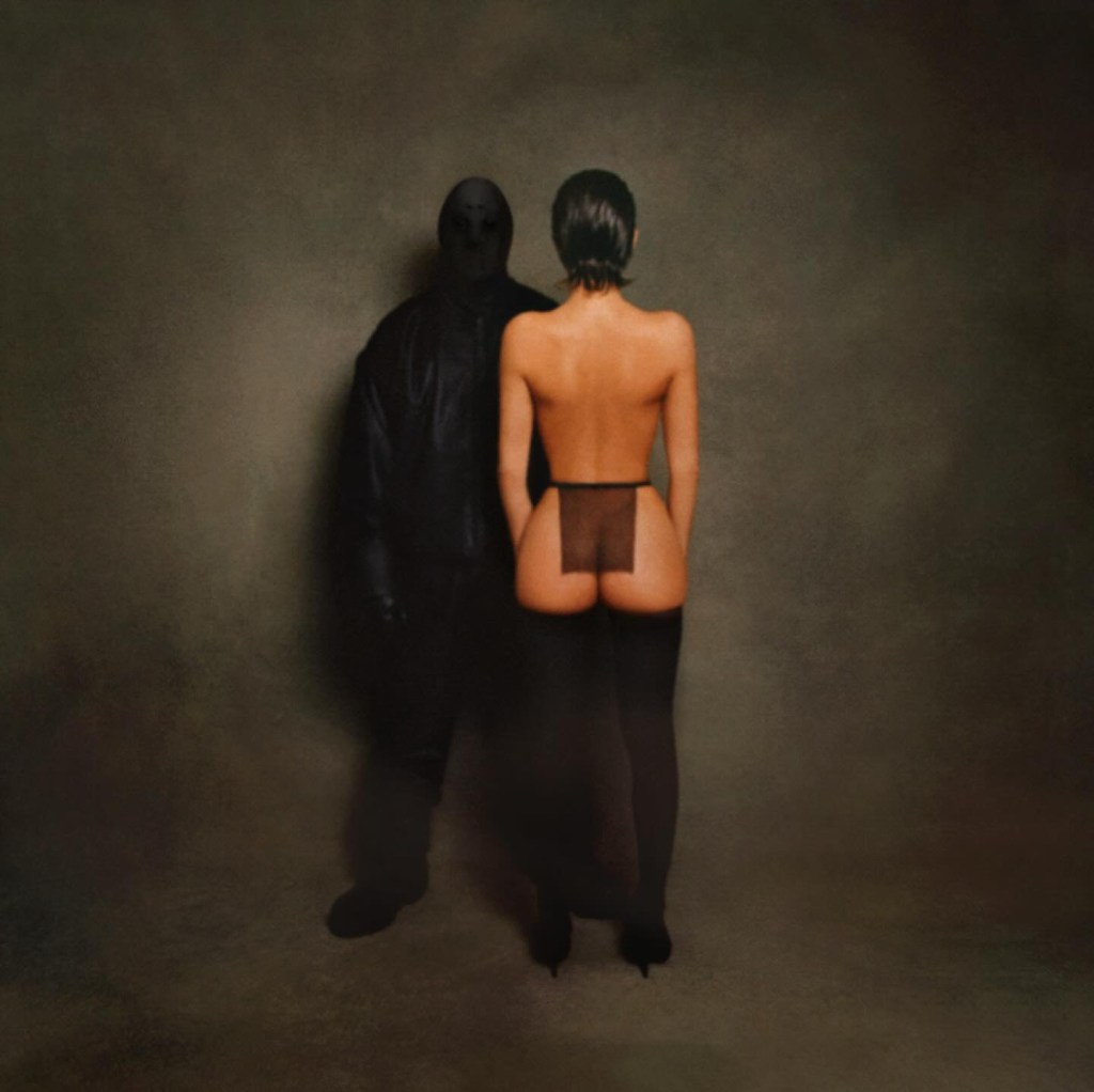 The album artwork for Kanye West's Vultures 1, including Bianca Censori.
