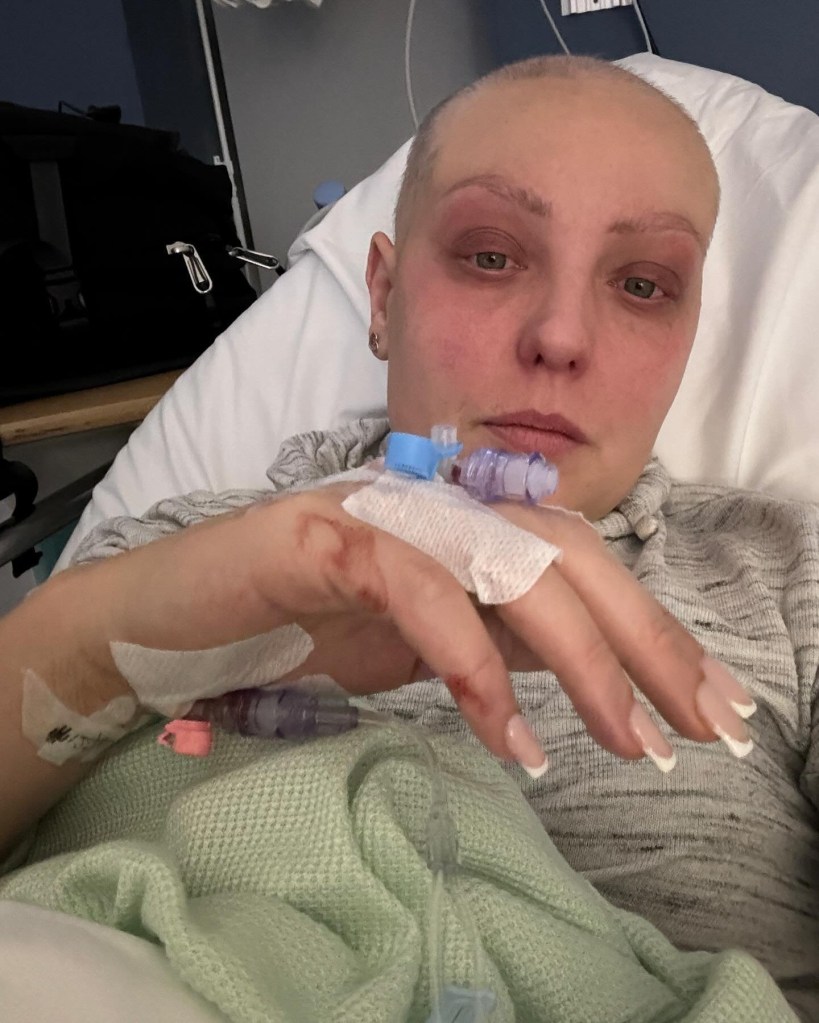 Amy Dowden in hospital for cancer treatment