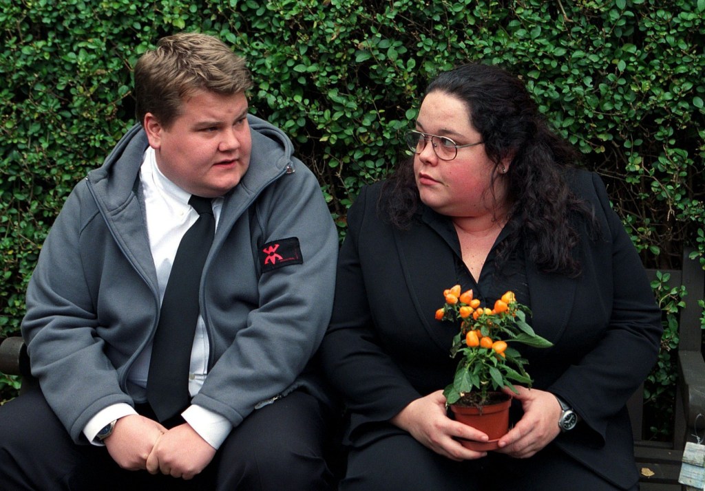James Corden and Lisa Riley in Fat Friends.