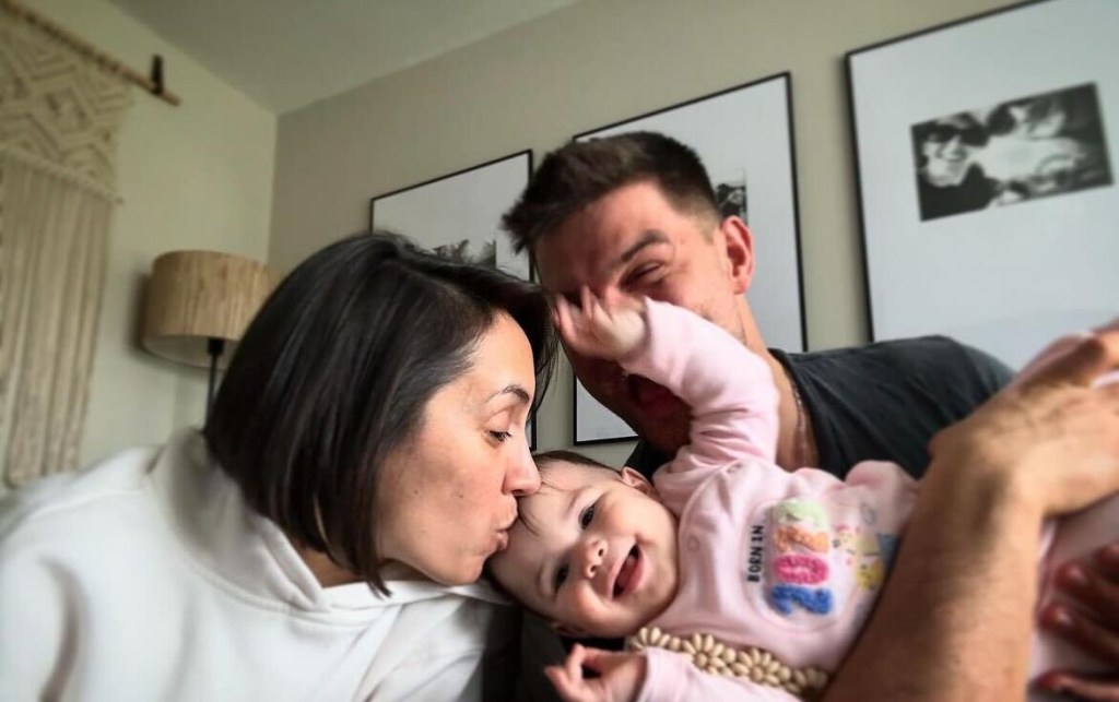 Janette Manrara with husband Aljaz and daughter Lyra