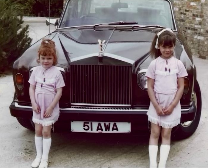 Victoria Beckham with Louise Adams and Rolls Royce throwback