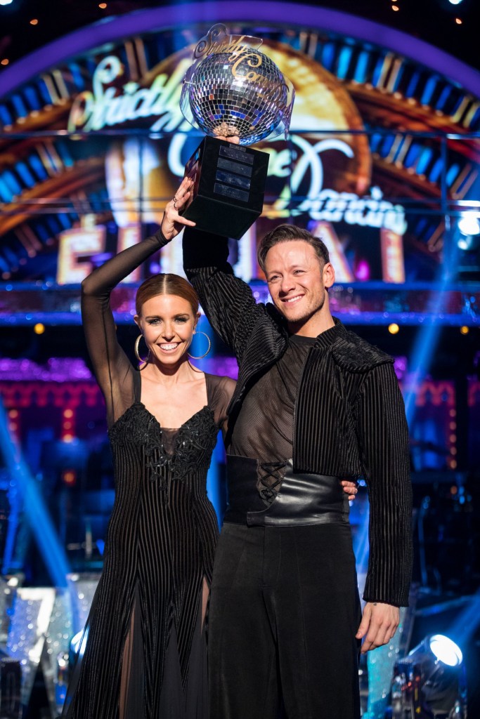 Strictly Come Dancing 2018 winners Kevin Clifton and Stacey Dooley with the glitterball trophy